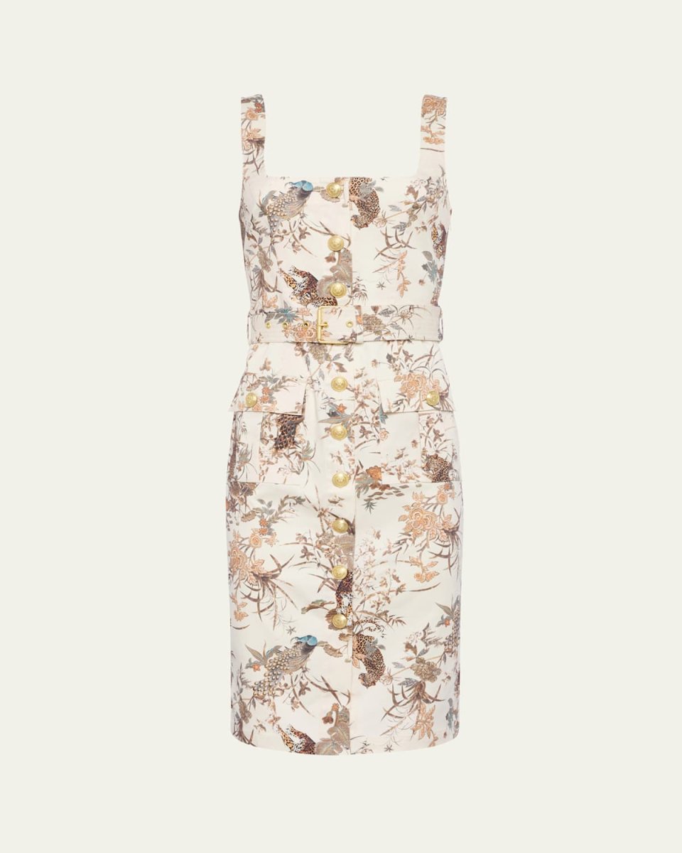 Tapestry Jungle Idy Button-Front Tank Dress